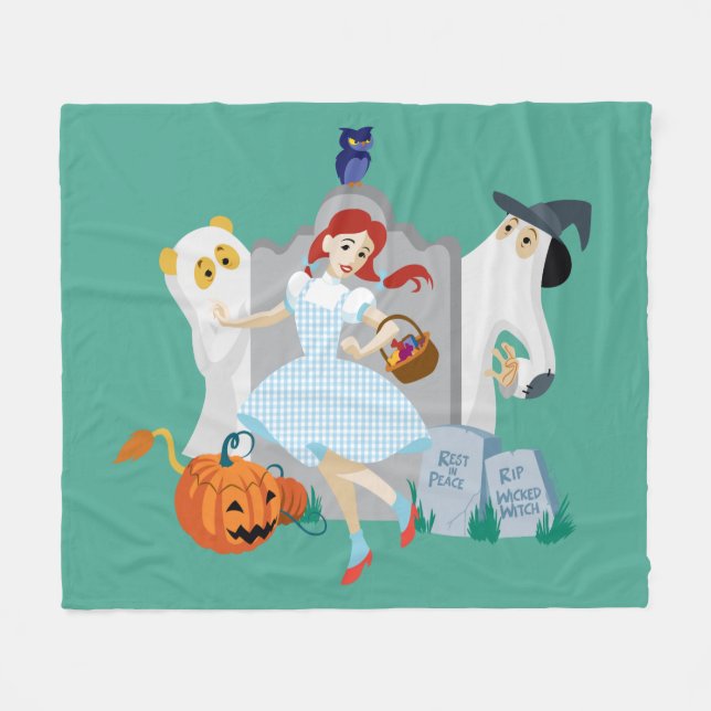 Couverture Polaire L'Assistant D'Oz™ | Dorothy Halloween Joyeuse Dans (Devant (Horizontal))