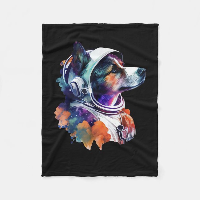 Couverture Polaire L'astronaute Dog space Mignonne Amoureux des chien (Devant)