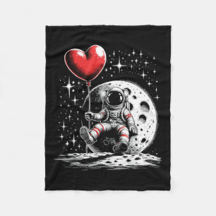 Couverture Polaire L'astronaute spatiale Heart Lloon Saint Valentin