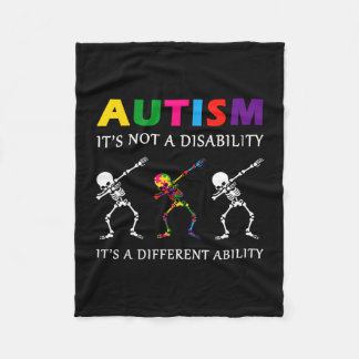Couverture Polaire L'autisme n'est pas un handicap drôle squelette au