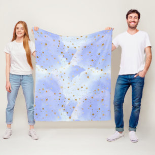 Couverture Polaire Lavendar Golden Star Motif