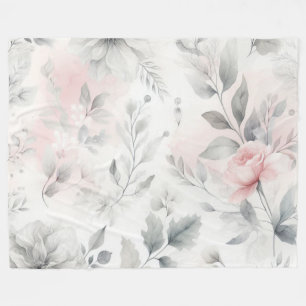 Couverture Polaire Laver floral rose doux