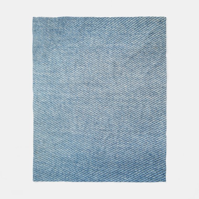 Couverture Polaire Laver les jeans bleus à l'acide, texture denim. (Devant)