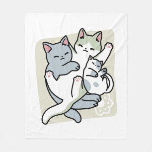 Couverture Polaire Laze Furr Days - Cute Lazy Cats Design