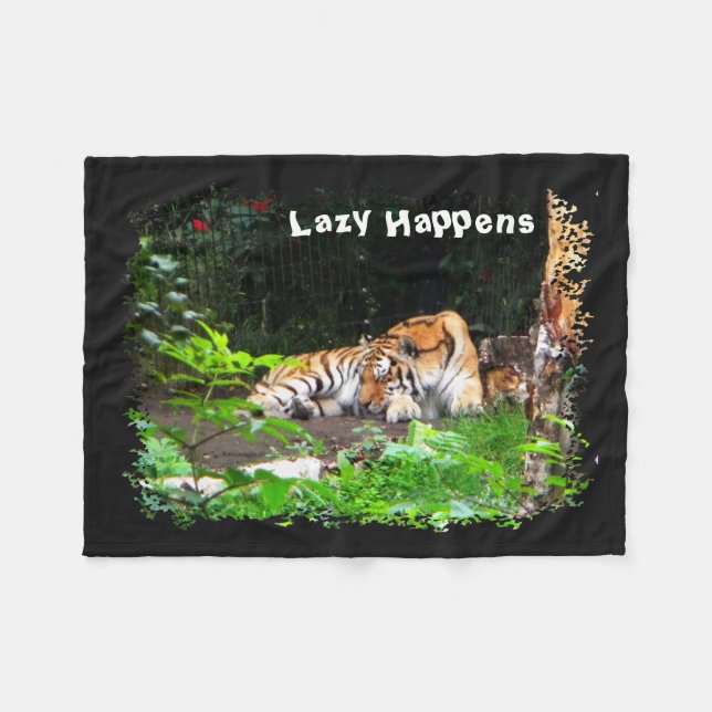 Couverture Polaire Lazy arrive le tigre de Sibérie (Devant (Horizontal))
