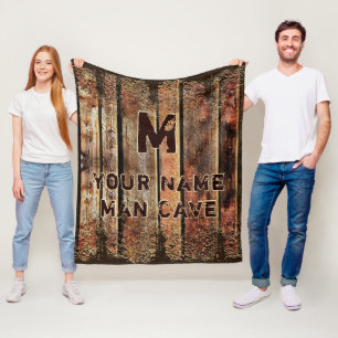Couverture Polaire Le bois rustique à l'air personnalisé Cave Man