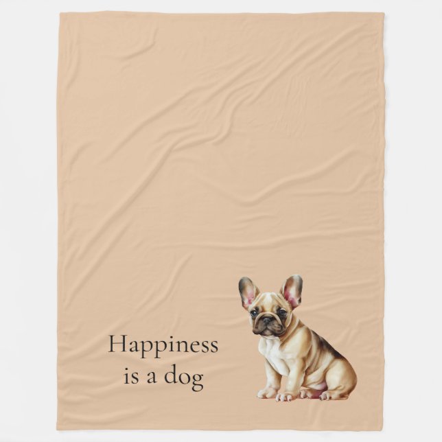 Couverture Polaire Le bonheur est un chien (Devant)
