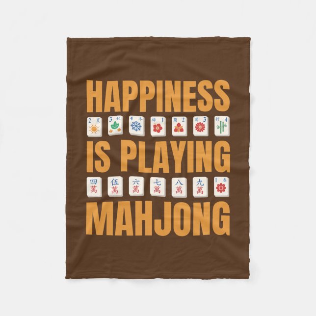 Couverture Polaire Le Bonheur Joue Au Parti Mahjong Mahjong (Devant)