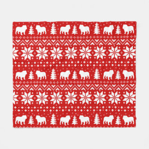 Couverture Polaire Le bouledogue silhouette le motif de chandail de