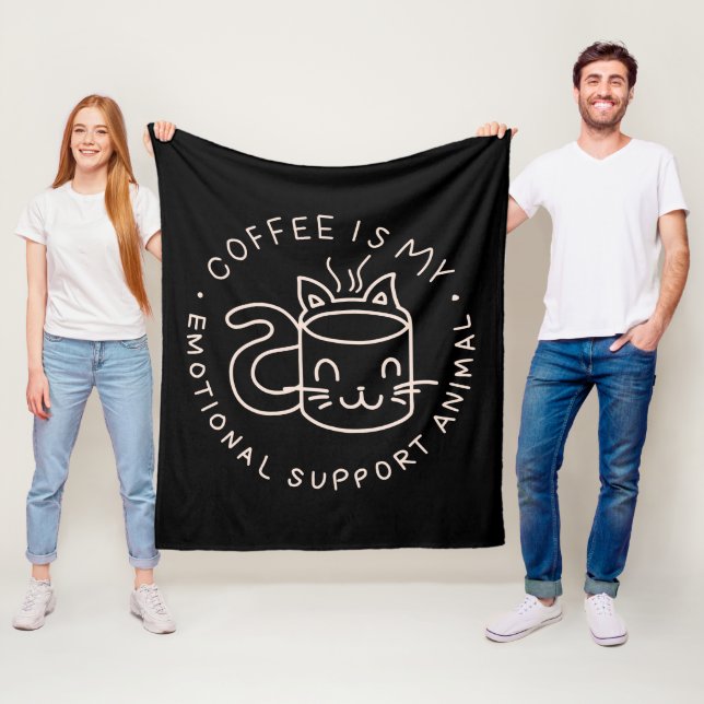 Couverture Polaire Le café est mon animal de soutien émotionnel (En situation)