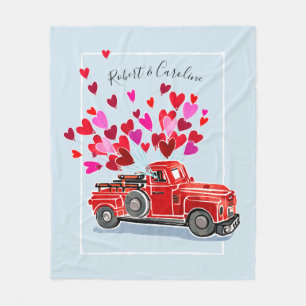 Couverture Polaire Le camion vintage de Valentine ajoutent des noms