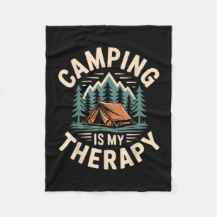 Couverture Polaire Le camping est ma thérapie drôle campeur