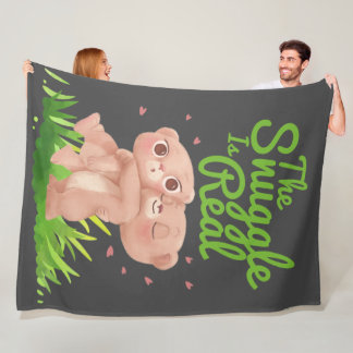 Couverture Polaire Le casse-croûte est de vrais mignons câlins d'ours
