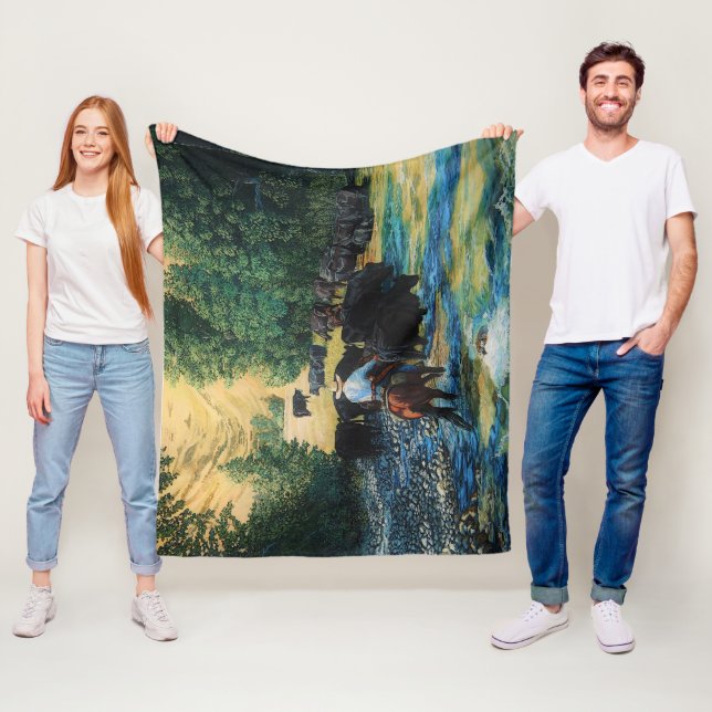 Couverture Polaire Le cheval de ranch, troupeau de bovins d'Angus à (En situation)