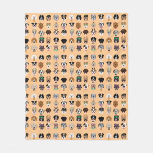 Couverture Polaire Le chien d'Halloween face au Motif