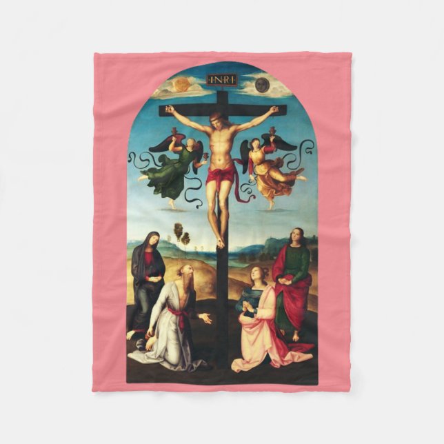 Couverture Polaire Le Christ crucifié avec la Vierge Marie (Devant)