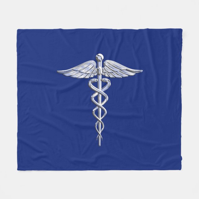 Couverture Polaire Le chrome aiment le symbole Médicale de caducée (Devant (Horizontal))