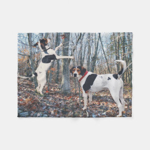 Couverture Polaire Le Coonhound de marcheur de Treeing poursuit la