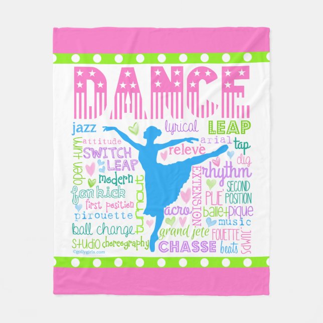Couverture Polaire Le danseur en pastel exprime la typographie (Devant)
