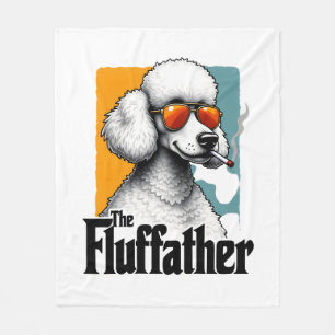 Couverture Polaire Le Fluffather Caniche Vintage Drôle de Chien Mafia