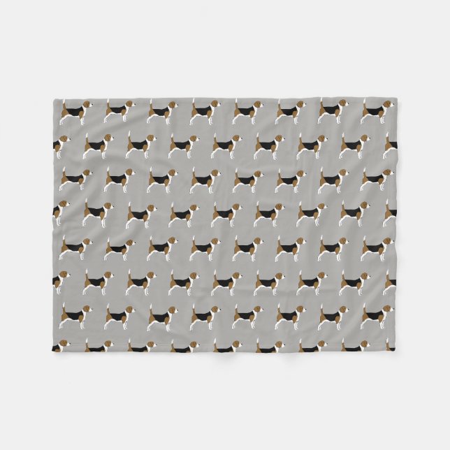 Couverture Polaire Le gris de beagles de motif de l'amant mignon de (Devant (Horizontal))