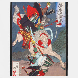 Couverture Polaire Le guerrier de Samurai combat sur un cheval, Yoshi