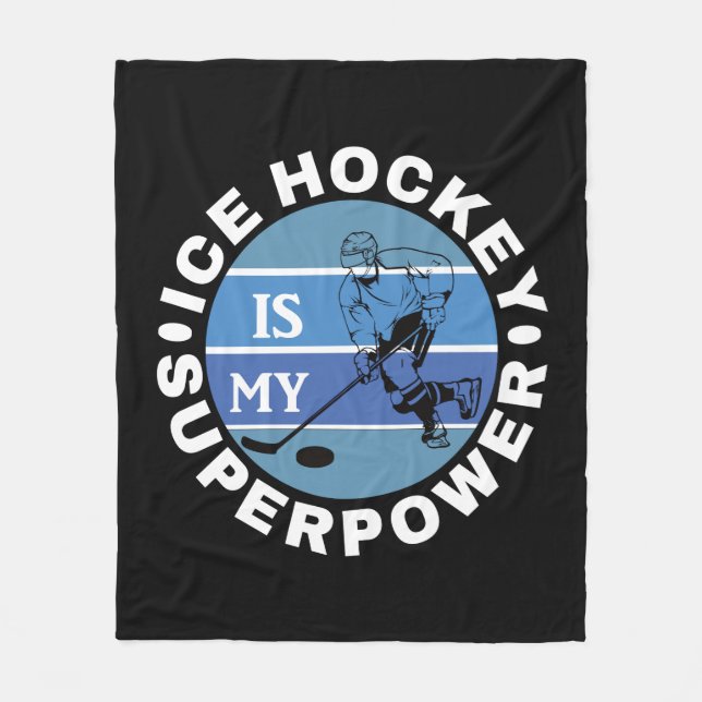 Couverture Polaire Le hockey sur glace est ma superpuissance (Devant)
