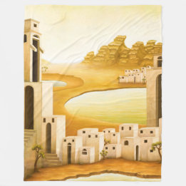 Couverture Polaire "Le lieu" - Moyen-Orient / Orient Desert Peinture