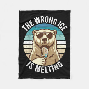 Couverture Polaire Le mauvais glace fond Ours Rétro Changement Climat