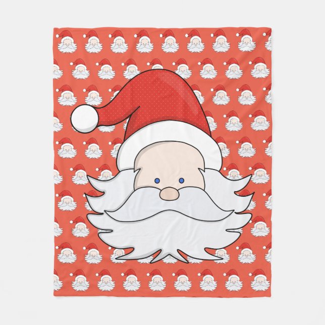 Couverture Polaire Le mignon Père Noël (Devant)