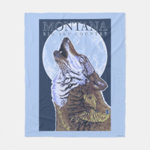 Couverture Polaire Le Montana -- Grand loup de CountryHowling de ciel