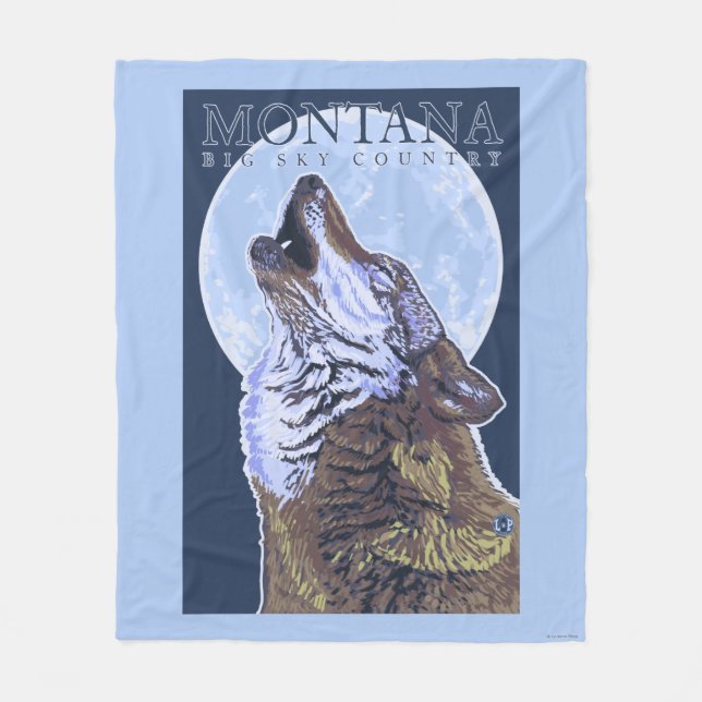 Couverture Polaire Le Montana -- Grand loup de CountryHowling de ciel (Devant)