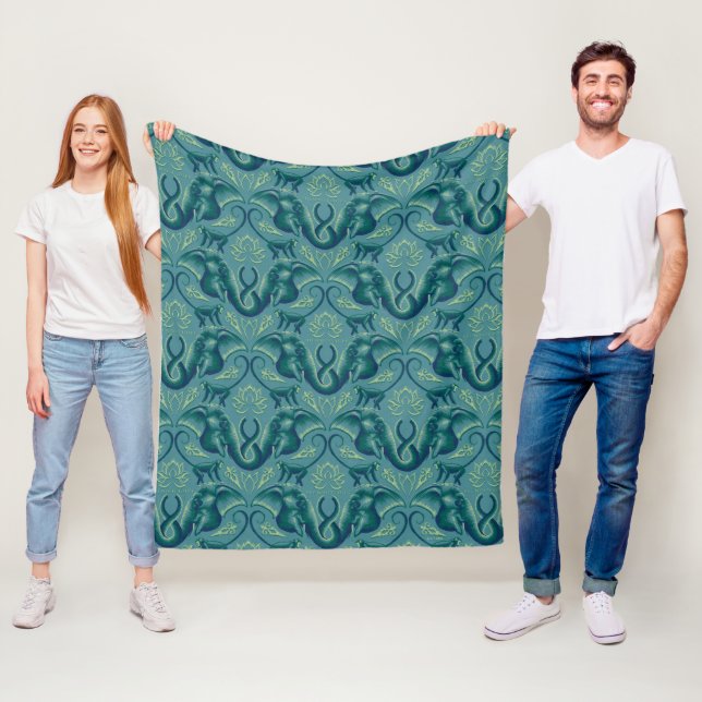Couverture Polaire Le Motif de Tapisserie Safari Tranquille - Le Lotu (En situation)