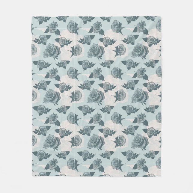 Couverture Polaire Le motif floral avec s'est levé (Devant)