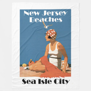 Couverture Polaire Le New Jersey échoue la ville d'île de mer de ~