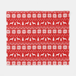 Couverture Polaire Le Pinscher de dobermann silhouette le motif de