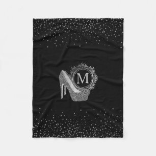 Couverture Polaire Le talon haut argenté noir chic de parties