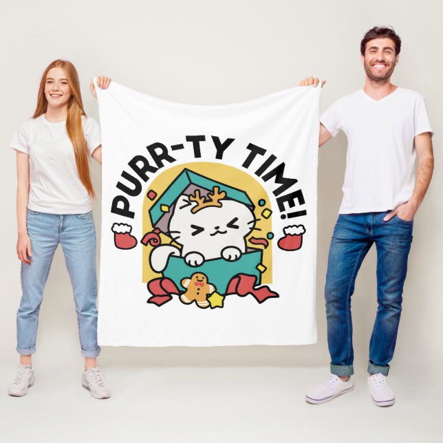 Couverture Polaire Le temps de la pub ! - Conception de Noël Festive  (En situation)