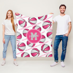 Couverture Polaire Le terrain de basket est mon joyeux endroit rose