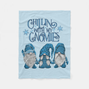 Couverture Polaire Le Trio d'hiver bleu Noël avec mes nanas