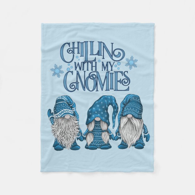 Couverture Polaire Le Trio d'hiver bleu Noël avec mes nanas (Devant)