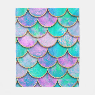 Couverture Polaire L'échelle de poisson de sirène vague motif japonai