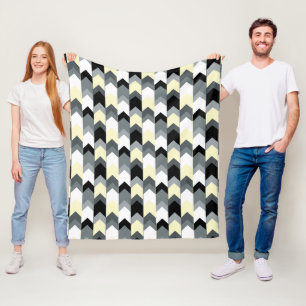 Couverture Polaire Lecteur de chevron noir, gris, jaune