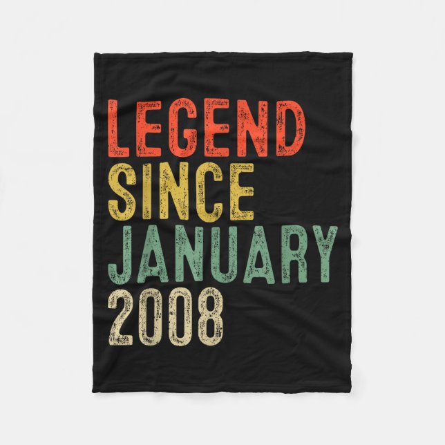 Couverture Polaire Legend Since January 2008 18th Birthday 18 Year Ol (Devant)