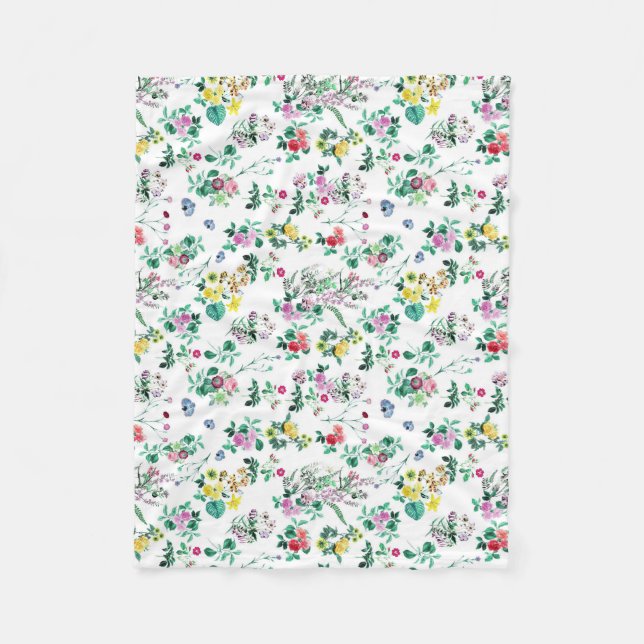 Couverture Polaire Léger joli motif floral été (Devant)