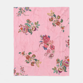 Couverture Polaire "L'élégance Rose en fleur"