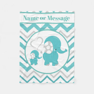 Couverture Polaire L'éléphant mignon de bébé ajoutent le message