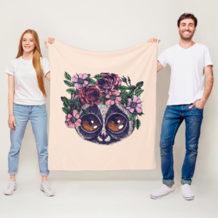 Couverture Polaire Lémur floral doux