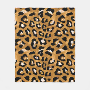 Couverture Polaire léopard de peau d'animal : motif d'aquarelle.