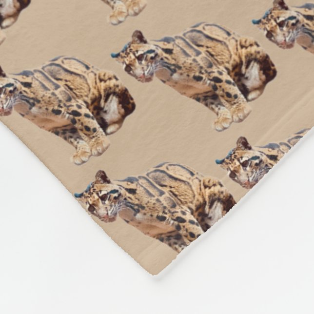 Couverture Polaire léopard obscurci photo jungle gros animal de chat (Coin)